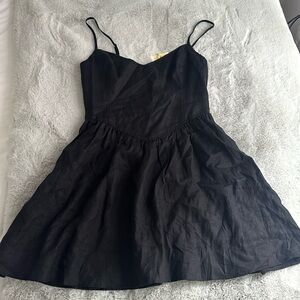 Aritzia Influence Linen Black Mini Dress